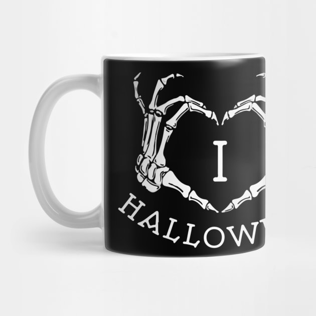 I Love Halloween Skeleton Hands Creepy Bone Gothic Grunge Punk Spooky Halloween Gift by Prolifictees